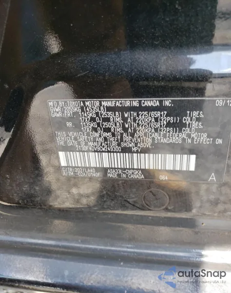 2012 Toyota Rav4 Limited из США, поврежденный, VIN 2T3DF4DV9CW249300